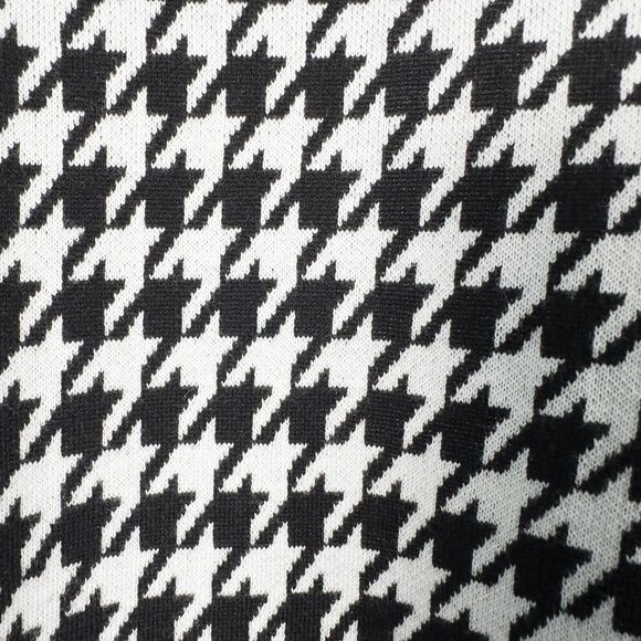Chicos Houndstooth Cashmere Blend Long Cardigan Womens 1 Medium Black White - Picture 8 of 16